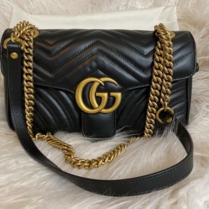 Gucci GG Marmont (Small — Black — Gold Hardware)